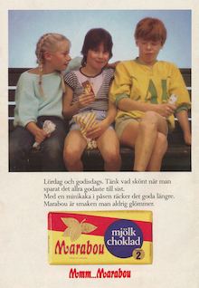 Annons för Marabou mini-chokladkakor