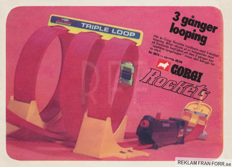 Reklam för Triple Loop från Corgi Rockets
