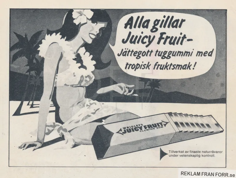 Reklam för tuggummit Juicy Fruit