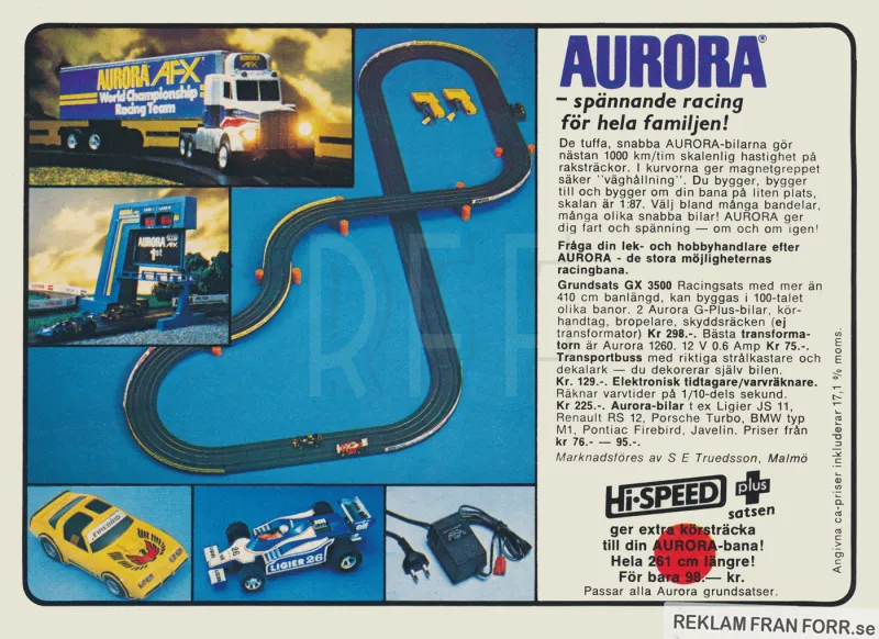 Reklam för bilbanan Aurora