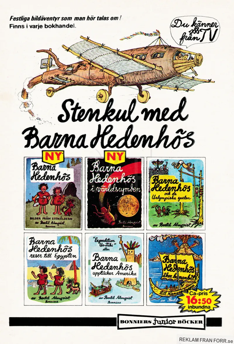 Reklam för böckerna om Barna Hedenhös