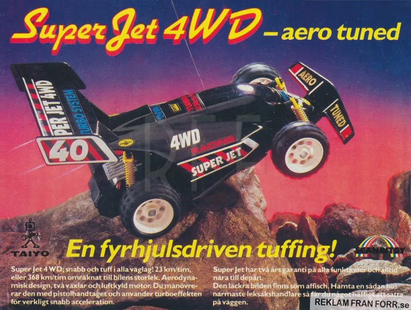 Reklam för en radiostyrd bil från Taiyo