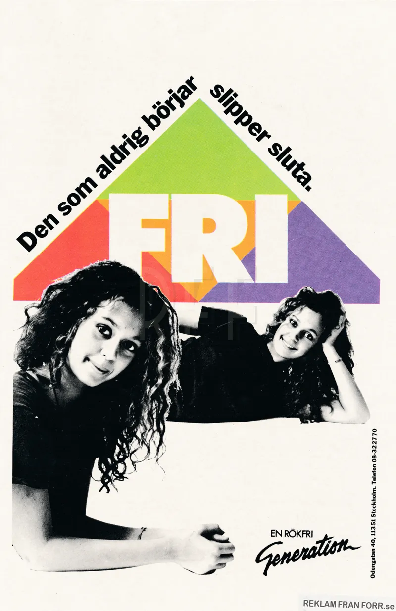 Reklam för organisationen En Rökfri Generation