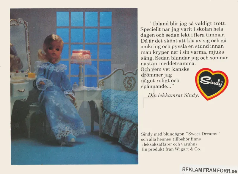 Reklam för dockan Sindy från Wigart & Co