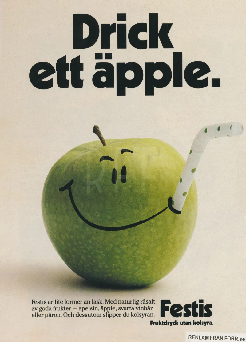Reklam för den okolsyrade drycken Festis
