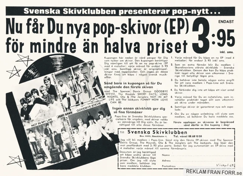 Annons för Svenska skivklubben