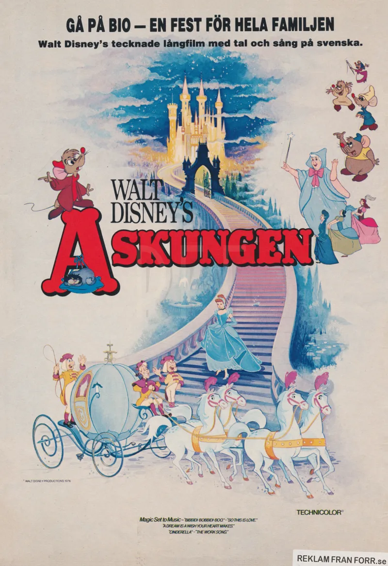 Reklam för filmen Askungen som visas på bio