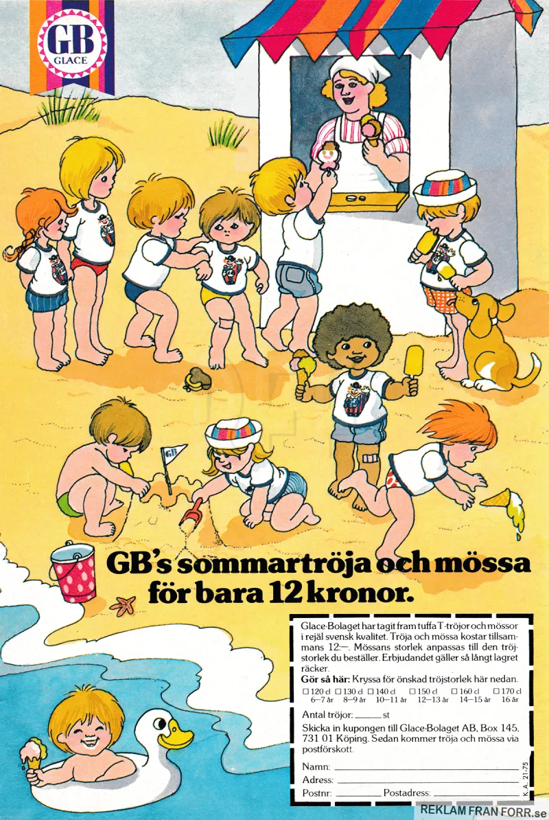 Erbjudande från GB Glass att köpa tröjor och mössor