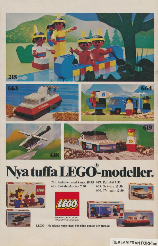 Reklam från LEGO där man visar upp nyheter