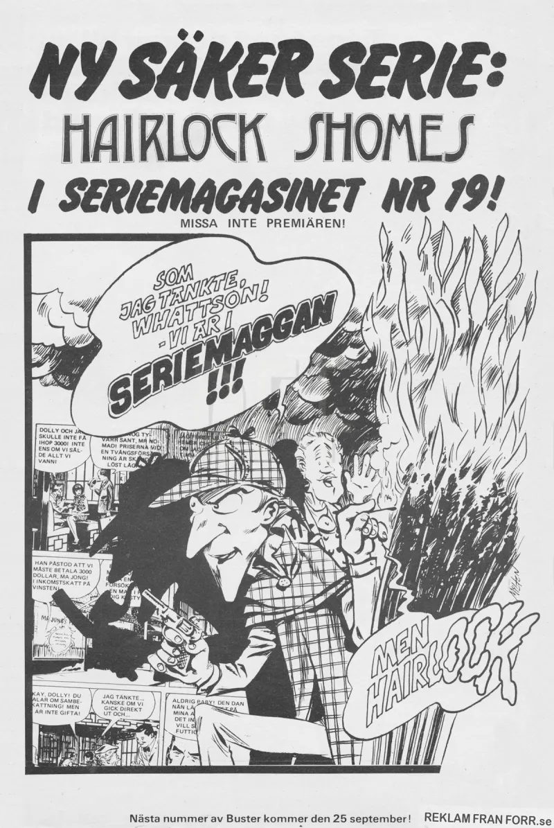 Reklam för parodiserien Hairlock Shomes