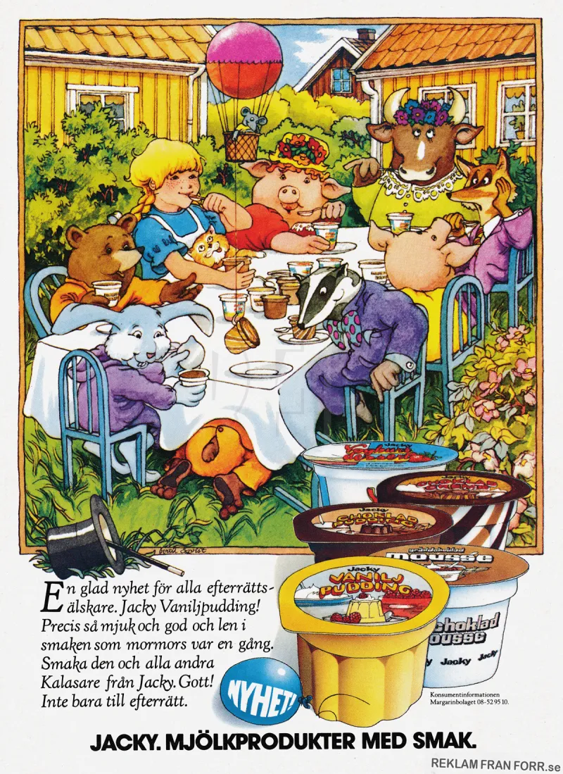 Reklam för Jacky efterrättspuddingar