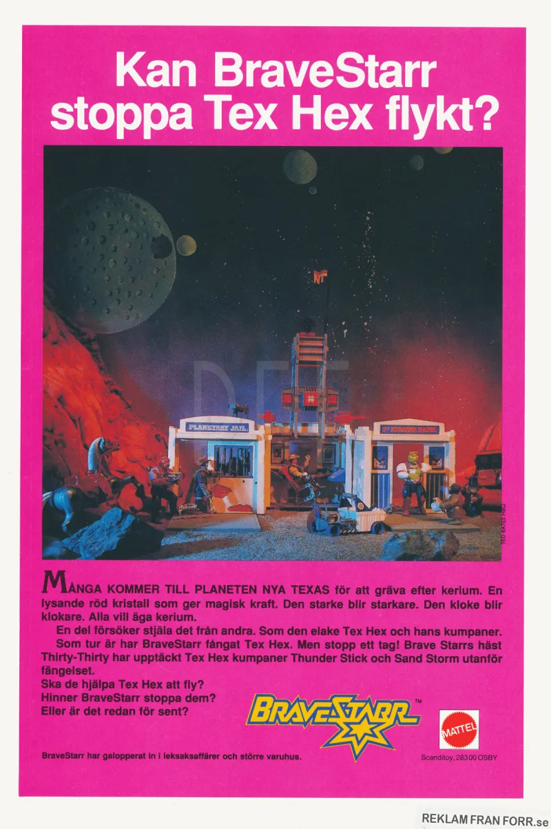 Reklam för leksaken Brave Starr från Mattel