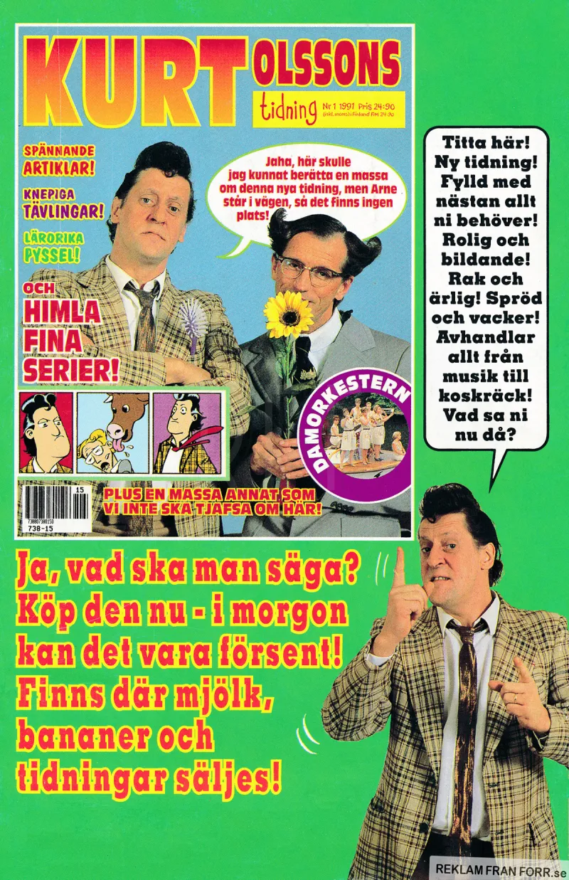 Reklam för serietidningen om Kurt Olsson