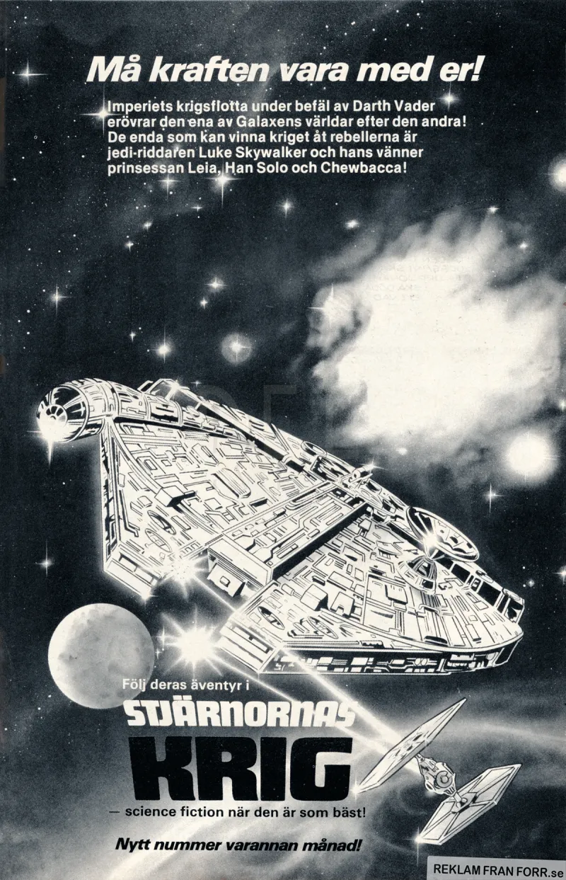 Reklam för serietidningen Stjärnornas krig, med äventyr baserat på filmerna med samma namn