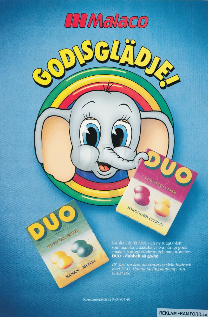 Reklam för tablettaskarna Duo från Malaco