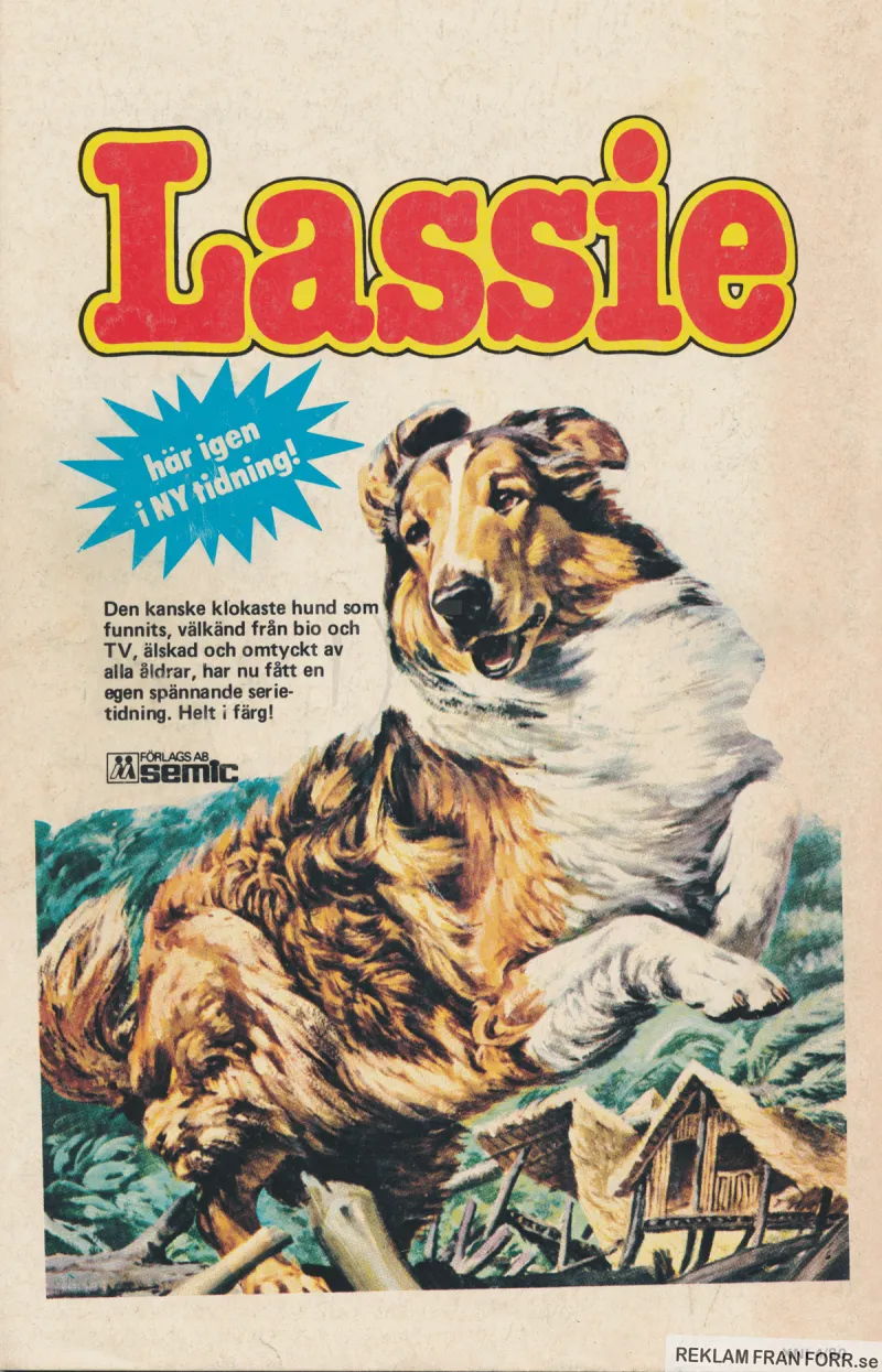 Internreklam för serietidningen Lassie