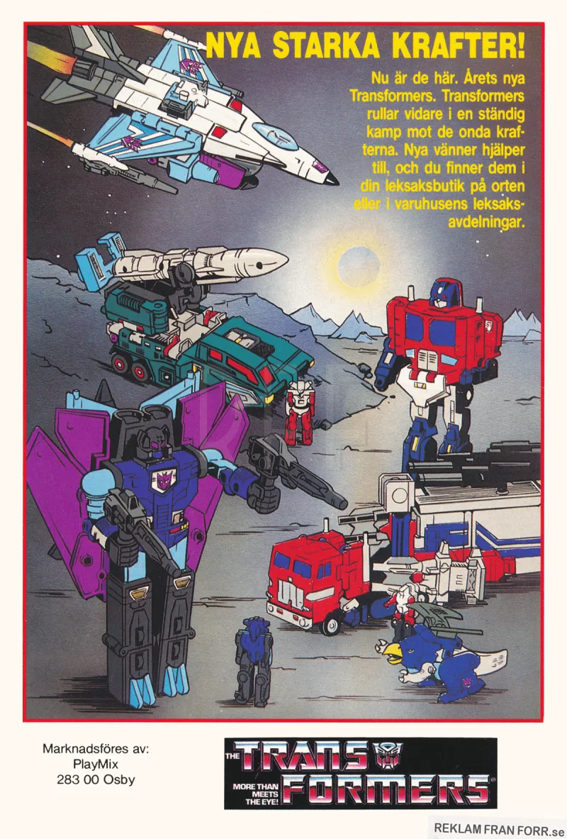 Reklam för nya leksaker i Transformers-serien från BRIO Playmix