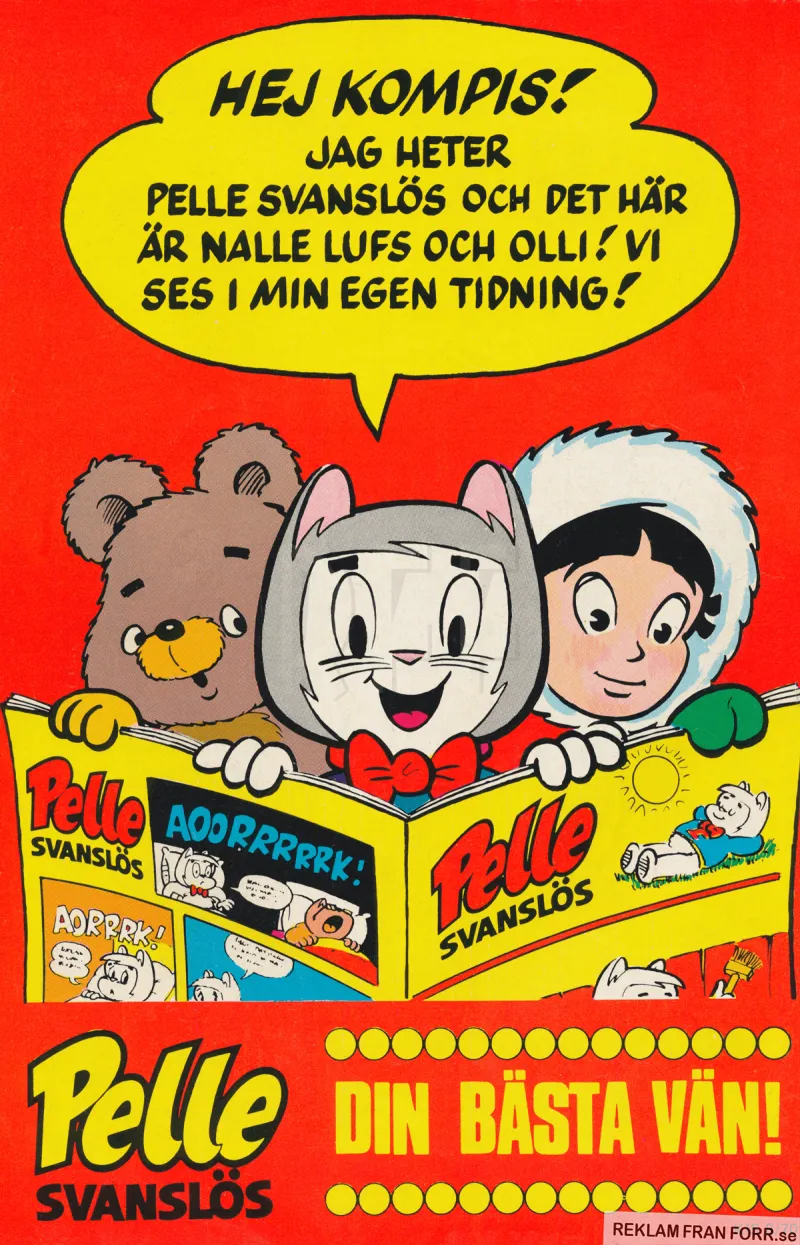 Reklam för serietidningen Pelle Svanslös