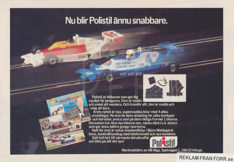 Reklam för bilbanan Polistil