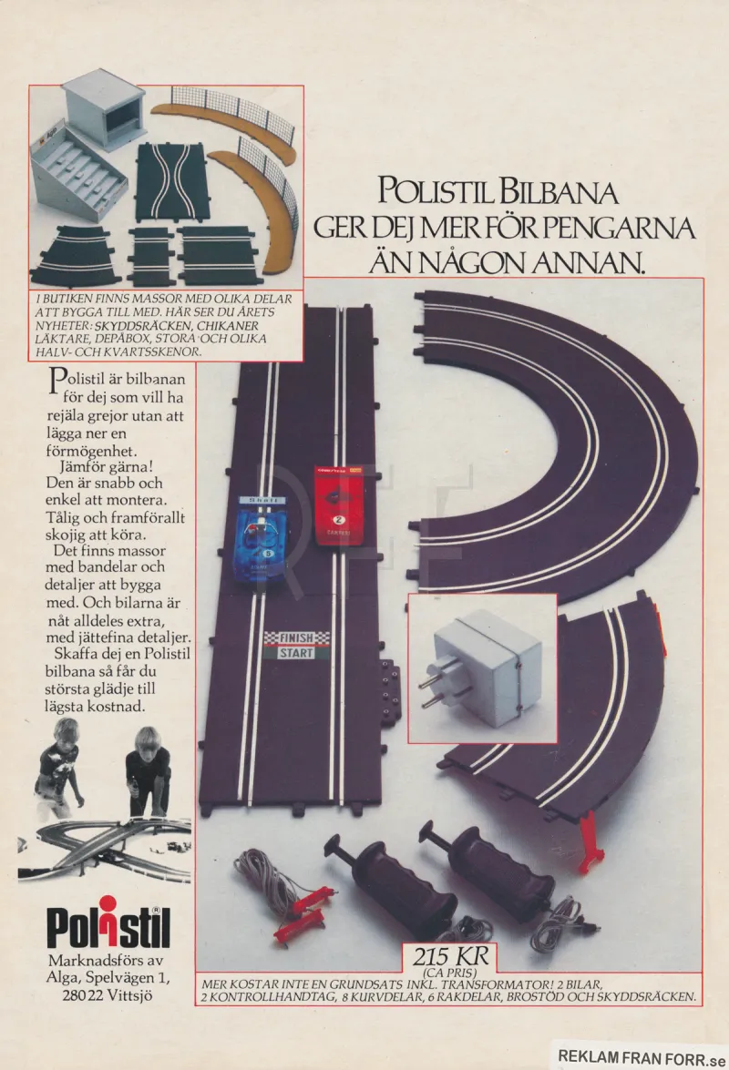 Reklam för bilbana från Polistil