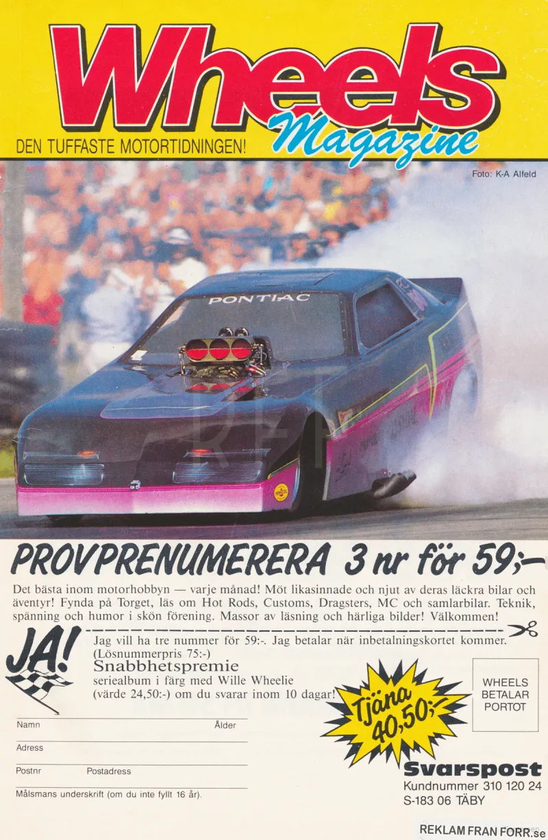 Internreklam för tidningen Wheels Magazine