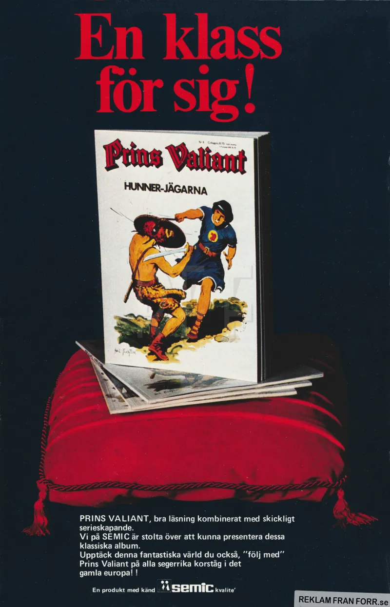 Annons för albumserien om Prins Valiant