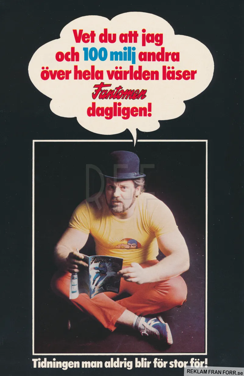 Reklam för tidningen Fantomen där Ricky Bruch är affischnamnet