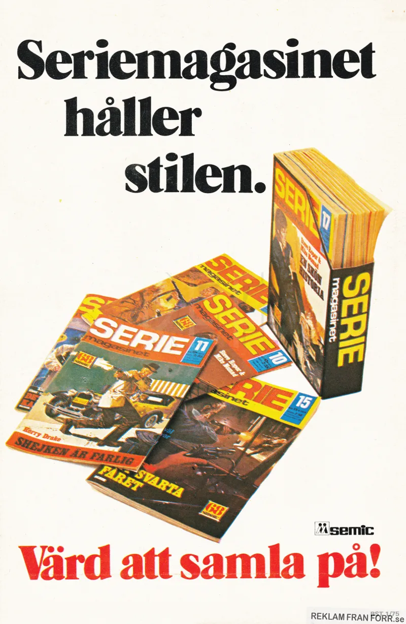 Internreklam för tidningen Seriemagasinet