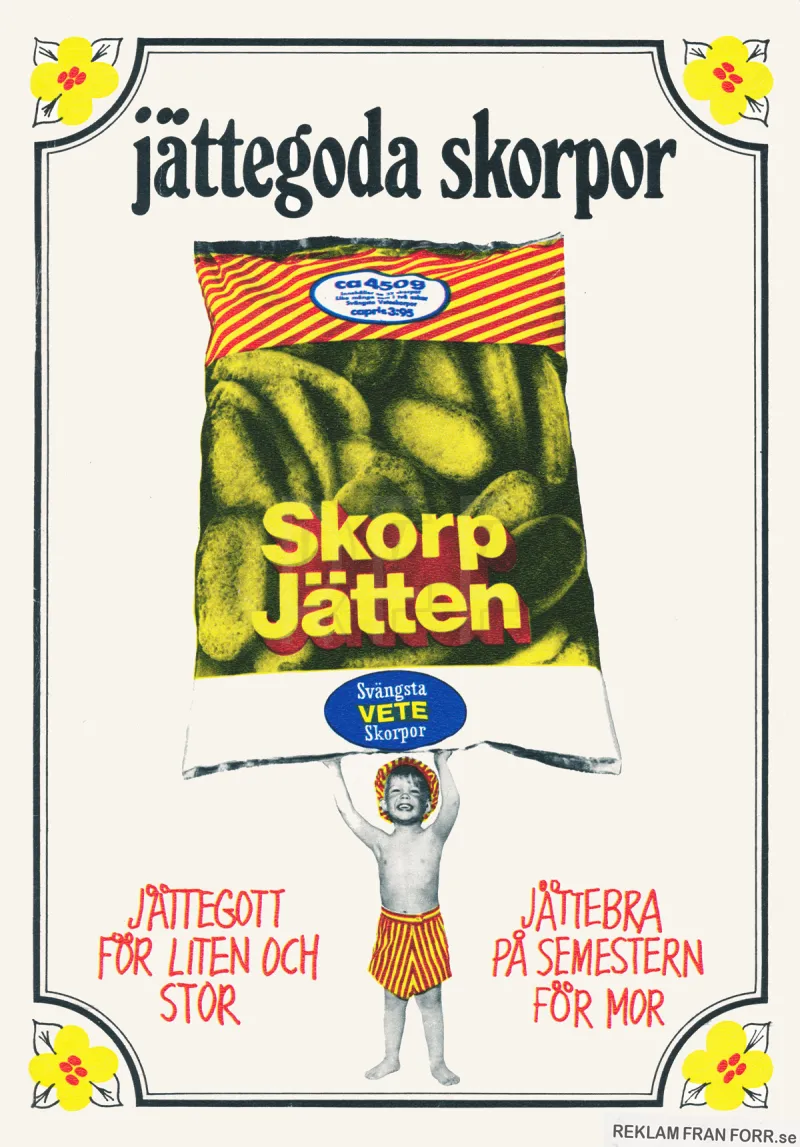 Reklam för Skorpjättens skorpor, 1971