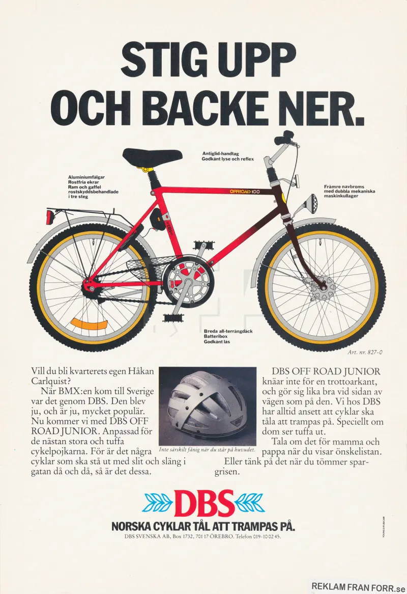 Reklam för en cykel från norska DBS