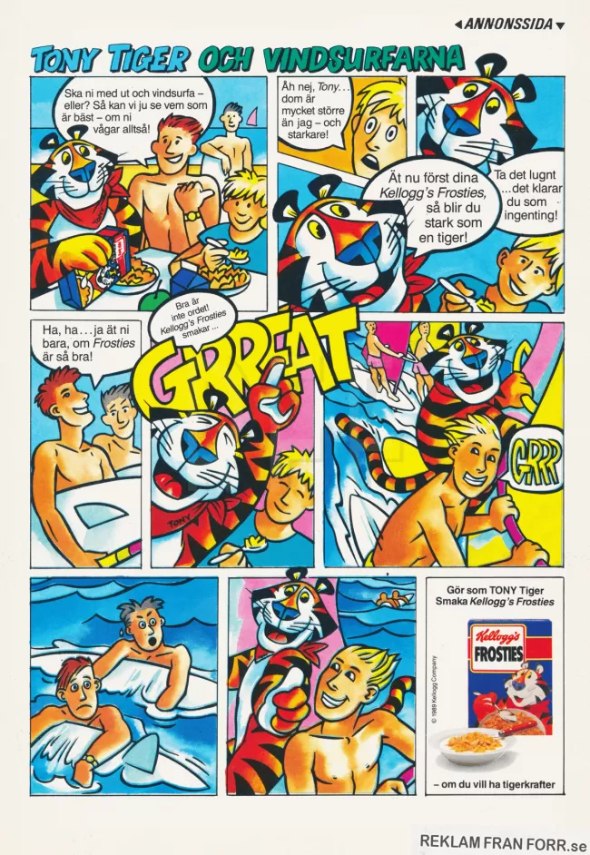 Reklam i serieform för Tony Tigers Frosties