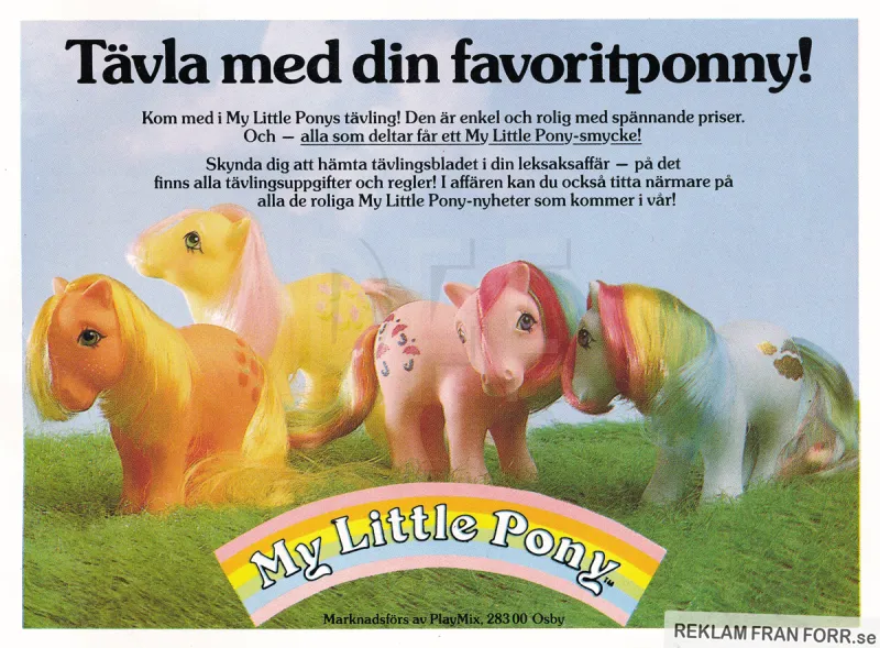 Tävling med My Little Pony, reklam från serietidningen Goliat