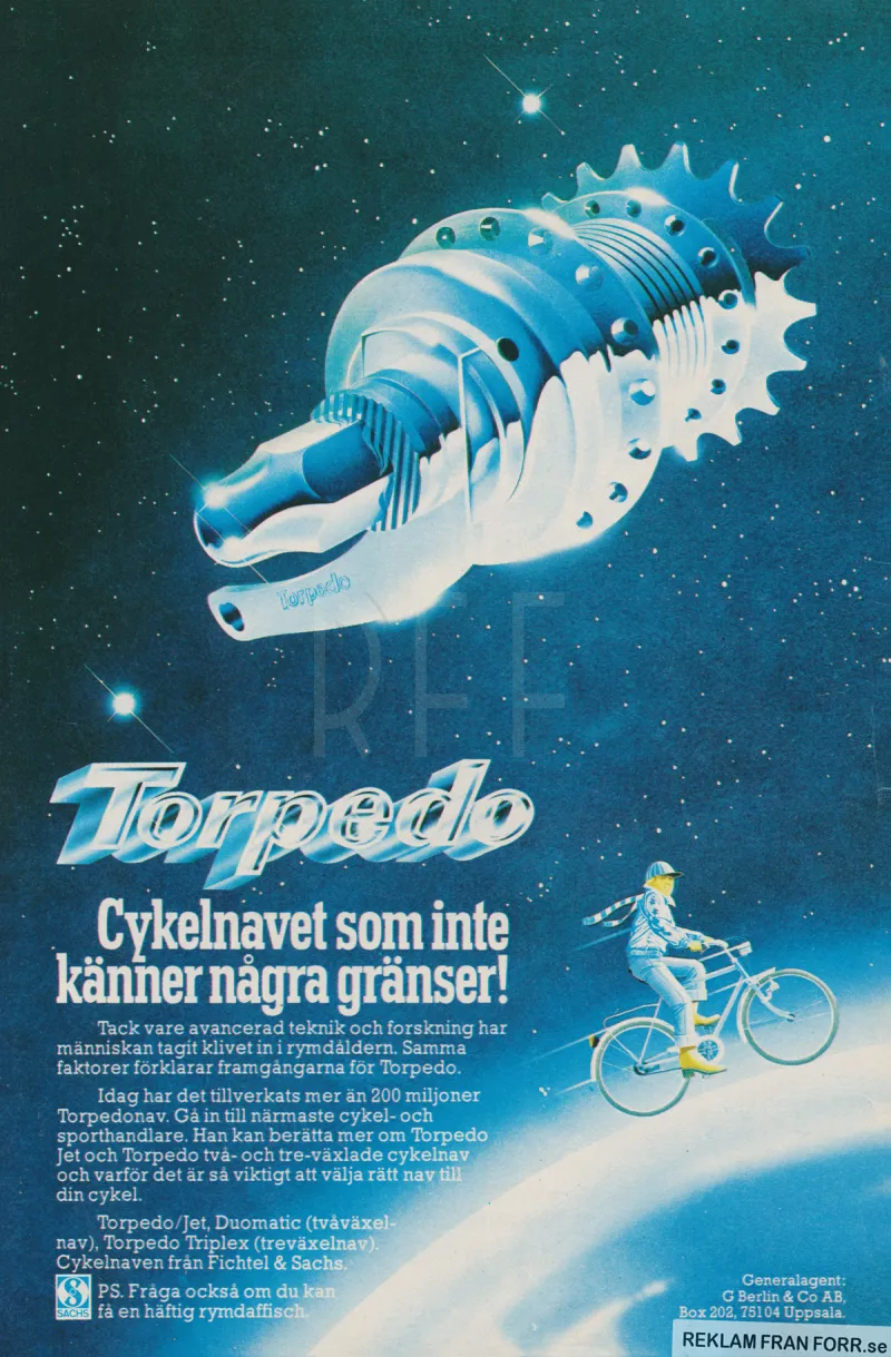 Reklam för cykelnavet Torpedo