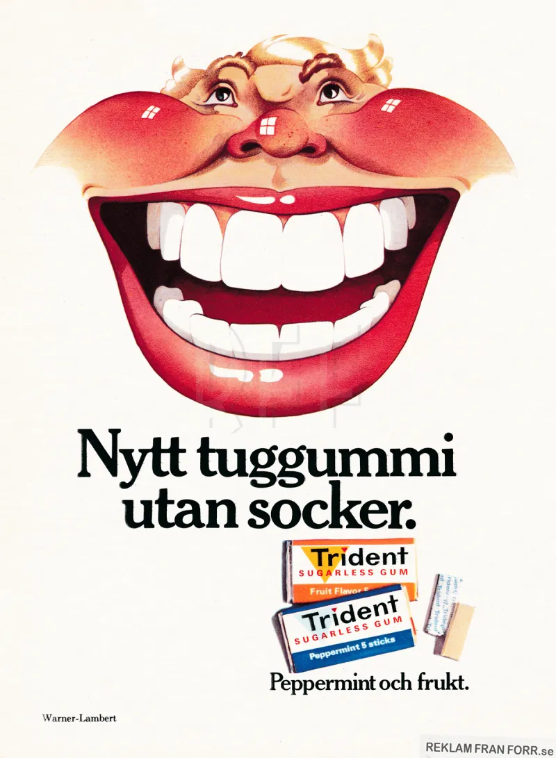 Reklam för Trident tuggummi från Warner-Lambert