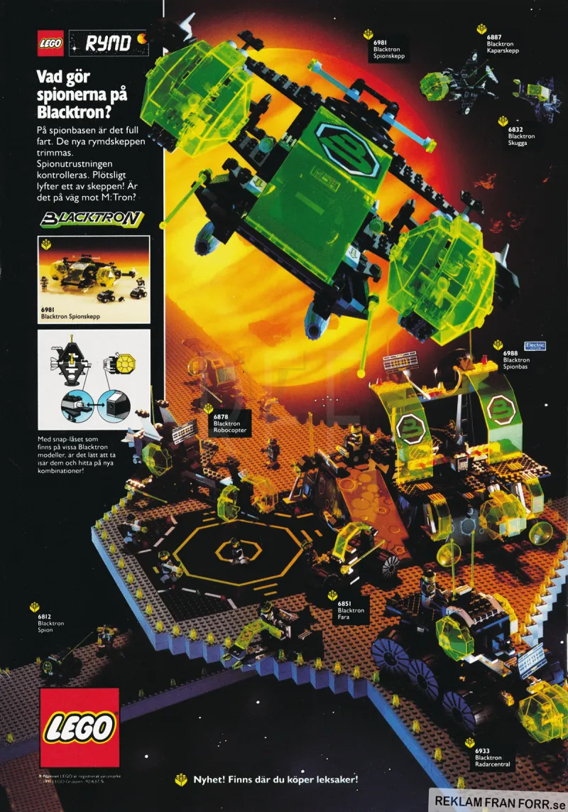 Reklam för rymdbyggsatser från Lego