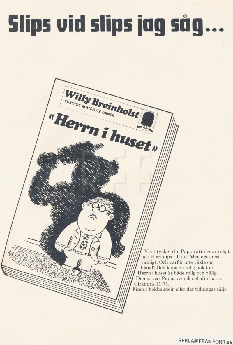Reklam för boken Herrn i huset av Willy Breinholst