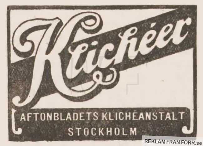 Reklam för Aftonbladets Klichéanstalt
