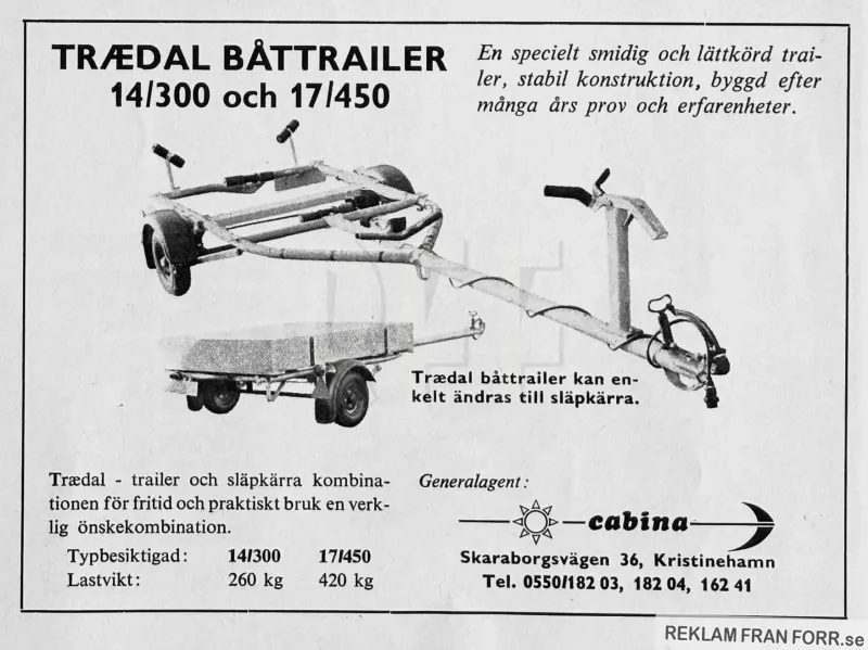 Annons för en kärra från Trädal