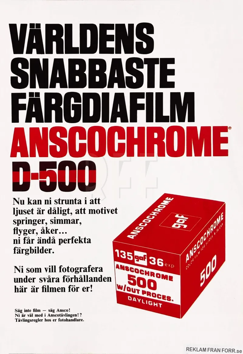 Annons för färgdiafilm från Anschochrome 