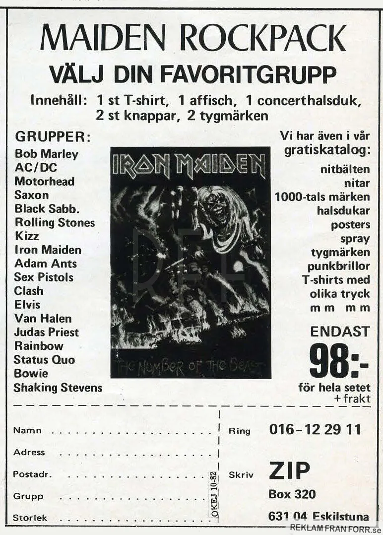 Maiden rockpack från ZIP i Eskilstuna
