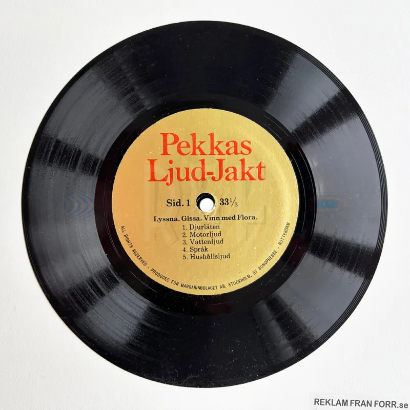 Sid A av singeln Pekkas Ljud-Jakt, reklam från Flora