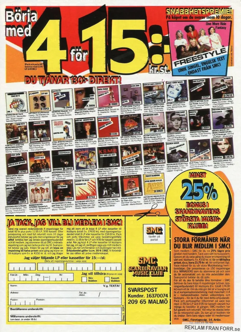 Reklam för Scandinavian Music Club