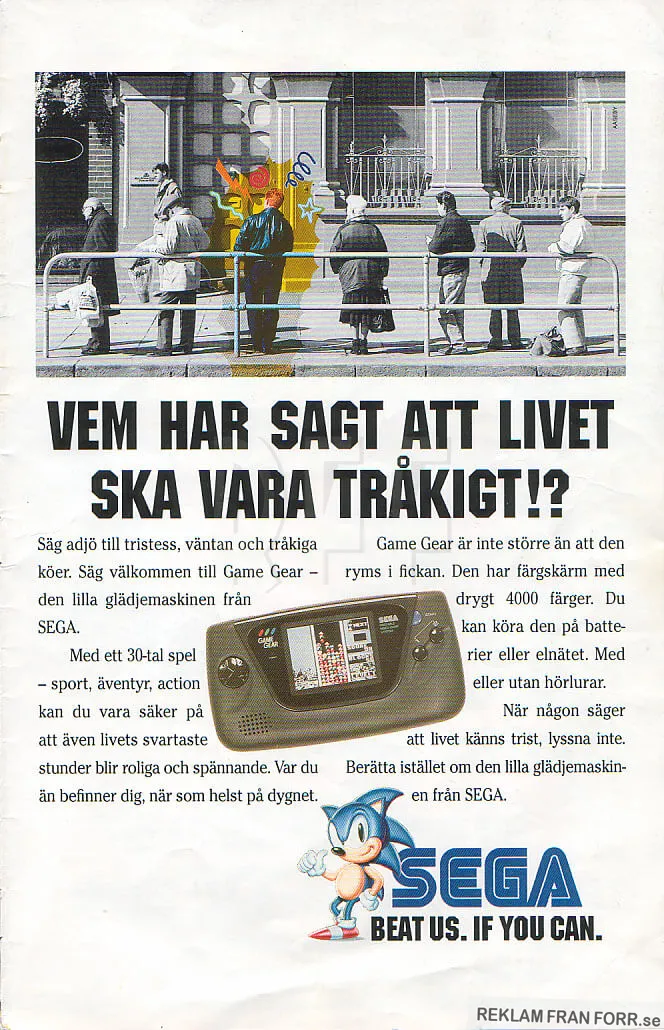 Annons för SEGA Game gear