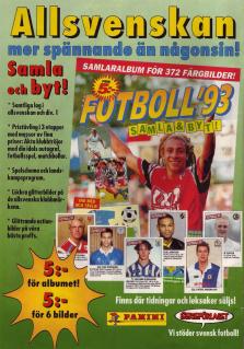 Reklam för Panini och Serieförlaget som ger ut samlaralbum och samlarbilder