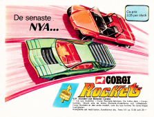 Reklam för bilar från Corgi rockets