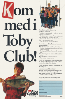Reklam för klubben Toby Club som Abu Garcia står bakom