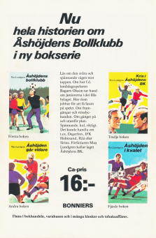 Reklam för bokserien Åshöjdens BK av Max Lundgren