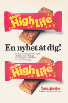 Reklam för godisbiten High Life från Marabou