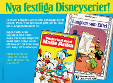 Reklam från Hemmets Journal AB som visar upp ett par nya album från Disney