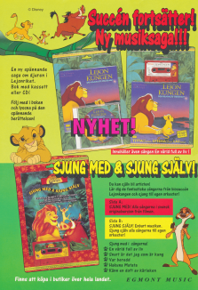 Reklam för sagan om Lejonkungen på kassett som musiksaga